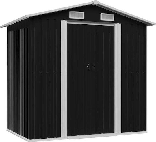 Metallic Garden Shed Galvanized Charcoal with Air Vents M2.04xW1.32xH1.86m