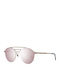 Web Unisex Sonnenbrille mit Gold Metall Gestell und Rosa Spiegel Linse