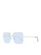 Web Women's Sunglasses with Silver Metal Frame and Light Blue Mirror Lens WE0210 32V
