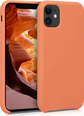 KWmobile Umschlag Rückseite Silikon Orange (iPhone 11) 49724.144