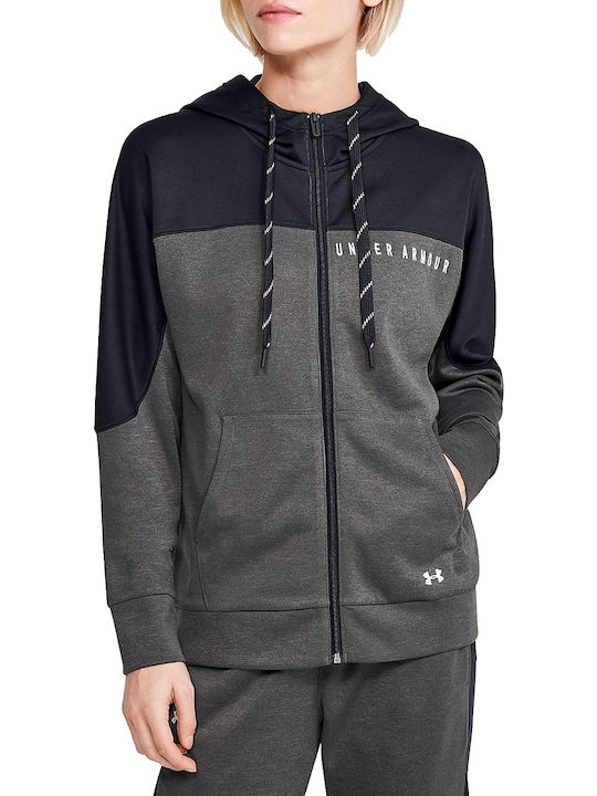 Under Armour Recover Γυναικεία Φούτερ Ζακέτα με Κουκούλα Grey Medium Heather