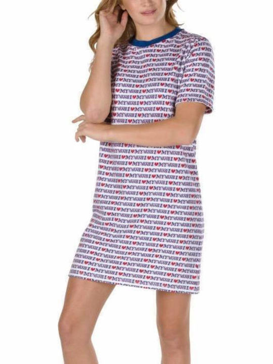 My Dress White Love Summer Mini T-Shirt Dress Knitted