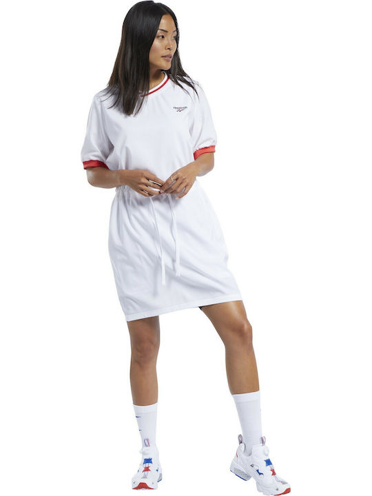 Reebok Mini Αθλητικό Φόρεμα T-shirt Κοντομάνικο Λευκό