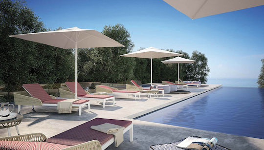 Garten- und Terrassen-Sonnenschirm Quadratischer Aluminium Once Weiß 2x2xHöhe 1,95 m