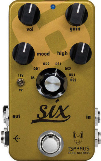 Tsakalis AudioWorks Six Boost/Overdrive/Distortion Pedals Effect Booster / Distortion / Over­drive Electric Guitar and Electric Bass