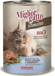 Morando Miglior Gatto Sterilised Wet Food for Sterilised Senior Cats for Urinary Health In Can with Shrimps / Fish 1pc 400gr