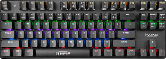 Marvo KG914 Gaming Μηχανικό Πληκτρολόγιο Tenkeyless με Custom Blue διακόπτες και RGB φωτισμό (Αγγλικό US)