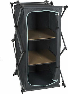 Camp Active Πτυσσόμενο Ντουλαπάκι Metallic Foldable Wardrobe for Camping 53x49x95cm Black