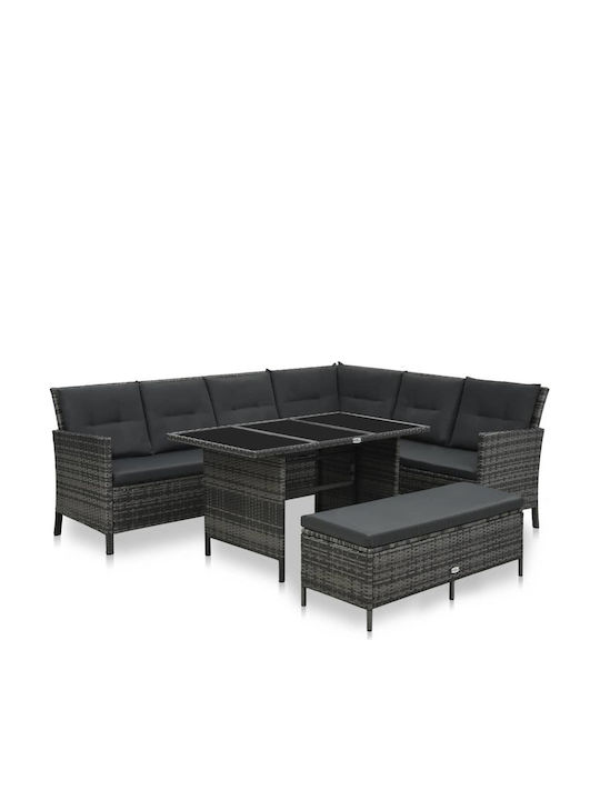 Set Camera De Zi Pentru Exterior 3 Piese Gri Cu...