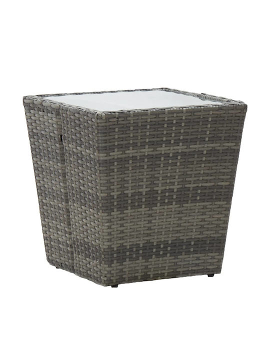 Auxiliary Outdoor Table with Metal Frame Gray 41.5x41.5x43cm