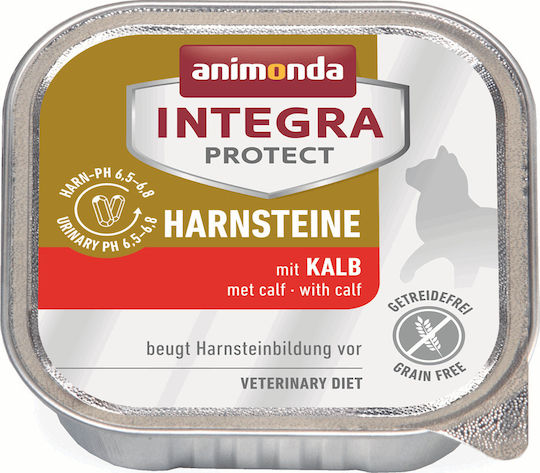 Animonda Integra Protect Harnsteine Υγρή Τροφή για Ενήλικες Γάτες σε Ταψάκι με Μοσχάρι 100gr