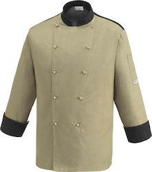 Egochef Mantel Koch Herren Khaki mit Langärmelig