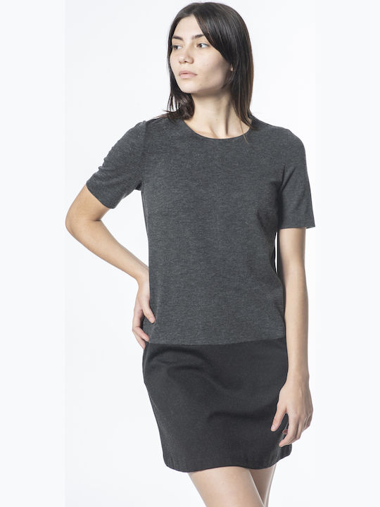 Midi T-shirt Φόρεμα Γκρι
