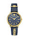 Versace Watch with Navy Blue Leather Strap VE8101219