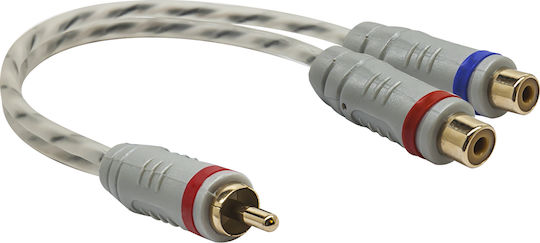 Earthquake Converter RCA male to RCA 2x female Silver 1pcs 19725