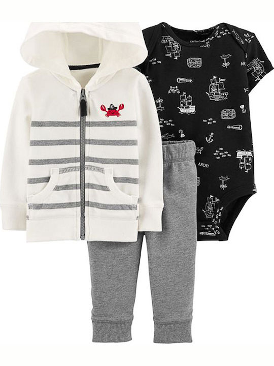 Carter's Baby Bodysuit Set Short-Sleeved with Pants Black 3pcs