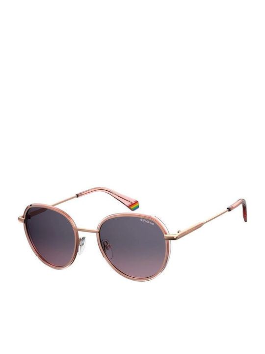 Polaroid Unisex Sunglasses with Pink Metal Fram...