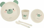 Kikka Boo Feeding Set Bear from Bamboo Green 5pcs