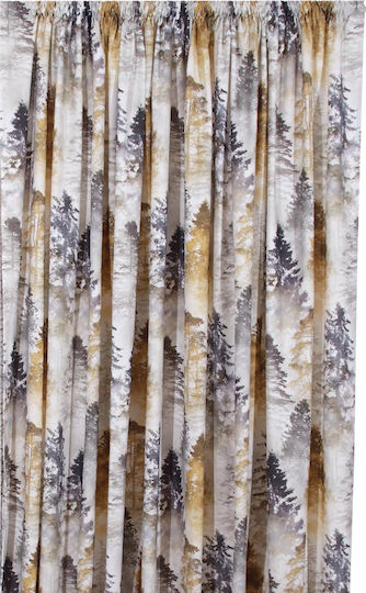 Anna Riska Vorhang mit Bleistiftfalten Forest Beige 140x270cm