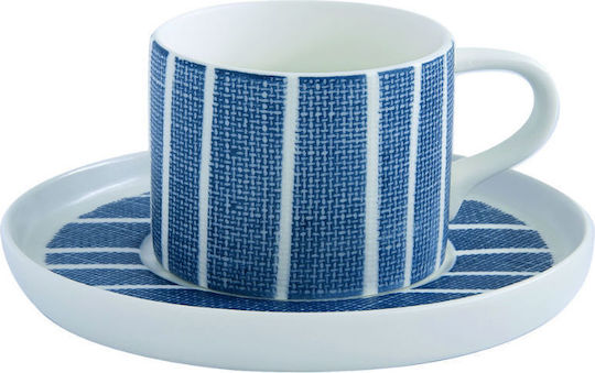 Marva Blue Breeze Φλιτζάνι Cappuccino από Πορσελάνη Μπλε 225ml