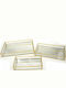 Metallic Rectangular Decorative Tray with Mirror 3pcs