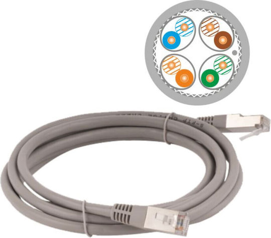 A-LAN U/FTP (STP) Cat.6a (Gigabit) Καλώδιο Δικτύου Ethernet 0.5m Γκρι