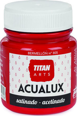 Titan Acualux Satin Craft Pigment Red for Wood Metallic Water Colour Bermellon 805 100ml