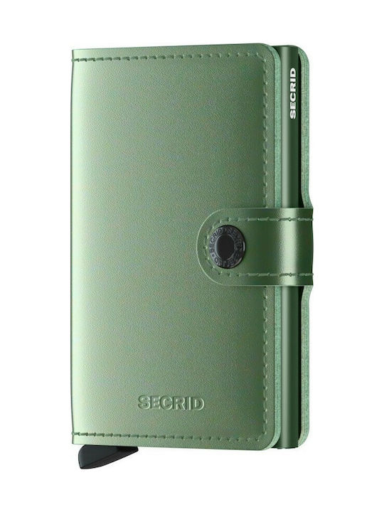 Secrid Miniwallet Secrid Δερμάτινο Ανδρικό Πορτοφόλι Καρτών με RFID και Μηχανισμό Slide Πράσινο