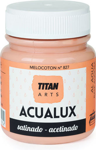 Titan Acualux Satin Υγρό Χρώμα Χειροτεχνίας Πορτοκαλί για Ξύλο Νερού Μεταλλικών Αποχρώσεων Melocoton 827 100ml