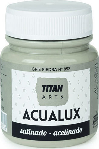 Titan Acualux Satin Υγρό Χρώμα Χειροτεχνίας Ασημί για Ξύλο Νερού Μεταλλικών Αποχρώσεων Gris Piedra 852 100ml