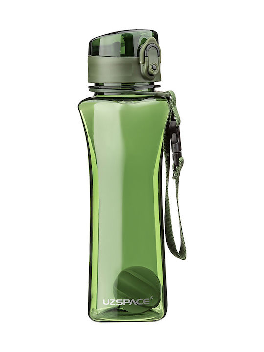 Uzspace Twisted Fitness Sport Plastic Water Bottle 500ml Green