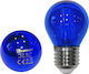 Adeleq Λάμπα LED 2W 75mm για Ντουί E27 και Σχήμα G45 Μπλε 180lm