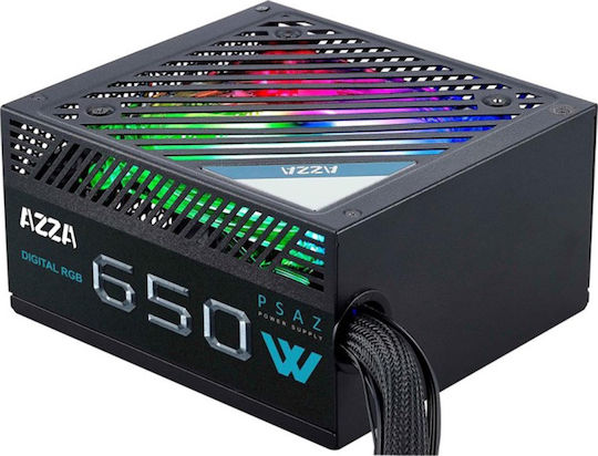 Azza PSAZ-650W RGB 650W Black Computer Power Supply Full Wired 80 Plus Bronze