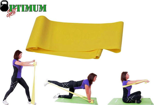Optimum Bandă Elastică De Fitness Moale Galbenă 2.5m 2.5m