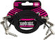 Ernie Ball Flat Ribbon Patch Cable 6.3mm male - 6.3mm male 0.3m 3pcs (NAKM08EB00029)