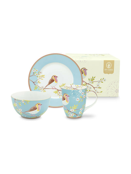 PiP Studio Early Bird Porcelain Cup Blue 3pcs