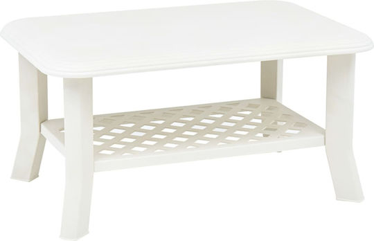 Plastic Sitting Room Table for Small Outdoor Spaces White 90x60x46cm