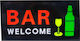 Bar Welcome LED Signs with Motion One - Sided 43.3x23.3cm