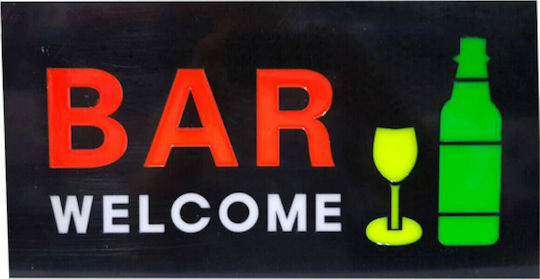 Bar Welcome LED Signs with Motion One - Sided 43.3x23.3cm