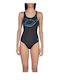 Athletic One-Piece Swimsuit Black