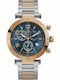 GC Watches Ανδρικό Ρολόι 44mm Χρονογράφος Μπαταρίας με Ασημί Μεταλλικό Μπρασελέ