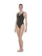 Solid Swim Tech High Athletic One-Piece Swimsuit Black
