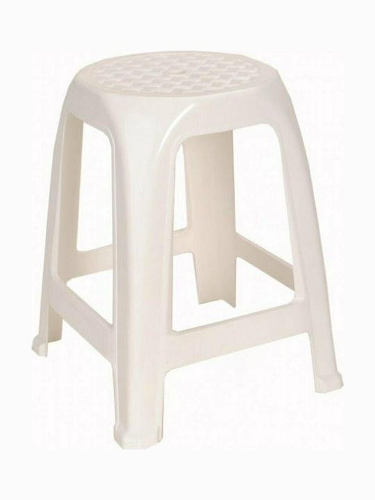 Plastic Stool Outdoor Λευκό 1pcs 37x37x47cm