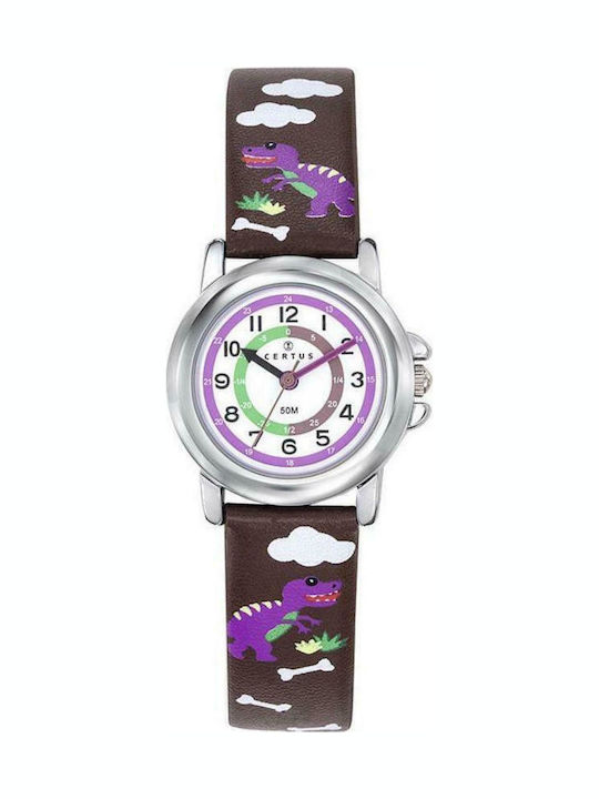 Certus Ceas analogic pentru copii cu curea din piele Multicolor