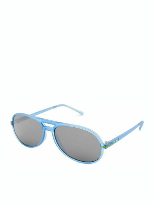 Opposit Unisex Sonnenbrille mit Türkis Kunststoff Gestell und Blau Linse TM 016S 02
