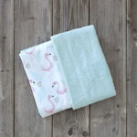 Nima Pinkie Kids Beach Towel Light Blue Flamingo 75x75cm