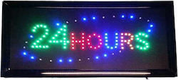 24 Hours Motion LED Sign One - Sided 50x26cm