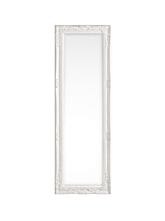 Bizzotto Miro Wall Mirror Full Length with White Wooden Frame 132x42cm 1pcs