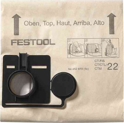 Festool FIS-CT 33/5 Vacuum Cleaner Bags 5pcs Compatible with Festool Vacuum Cleaners