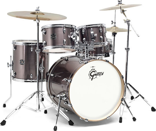 Gretsch Energy 5-piece 20" Bass Schlagzeug-Set Grau Stahl